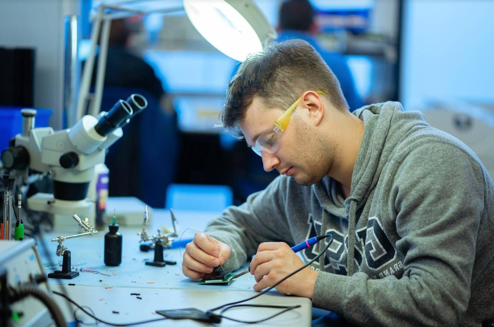 Student working in the lab